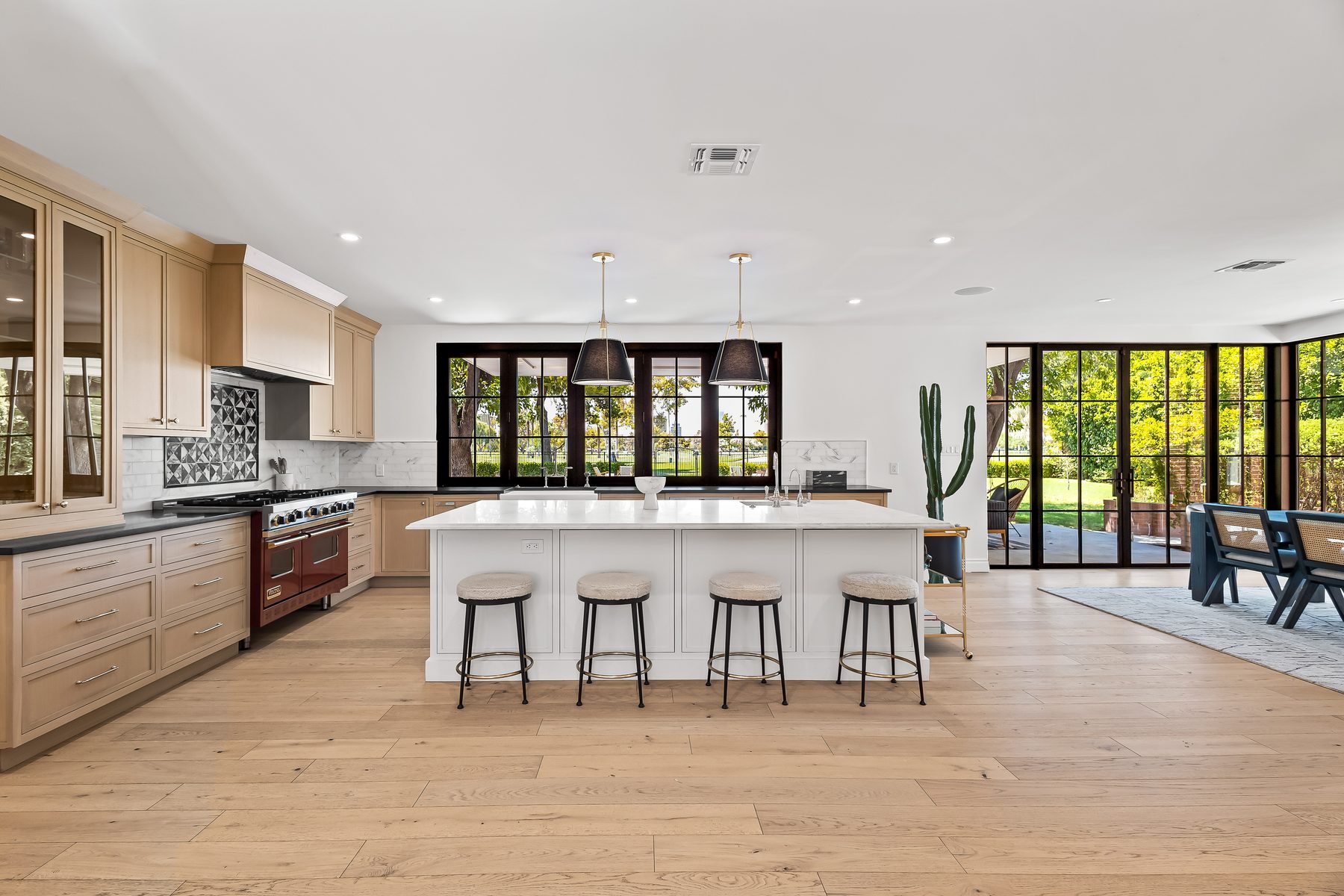 Kitchen and island